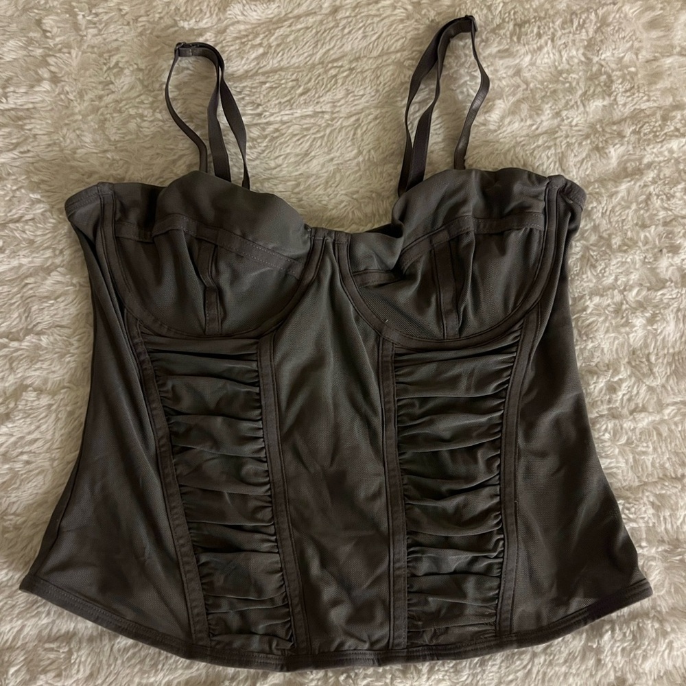 H&M Divided Cropped Corset Top - Grey